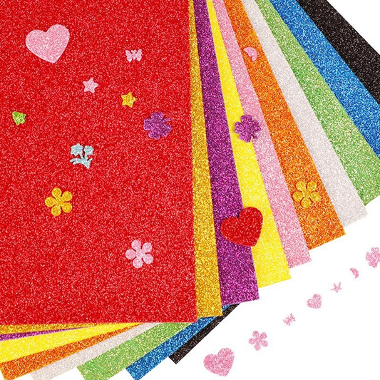 Premium Glitter EVA Craft Foam Sheets – Sparkle Your DIY & Kids Craft Projects (Self-Adhesive Options)