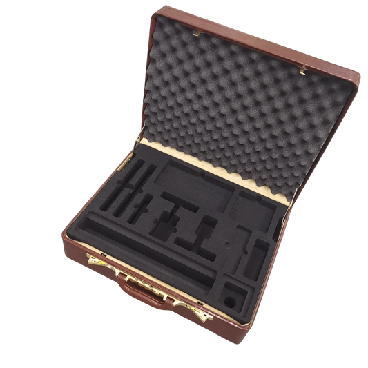 Custom die-cut foam insert protecting an instrument in a case — EVA and EPE protective packaging