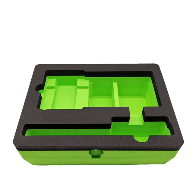 Colored EVA foam insert with separate shaped cavities for products