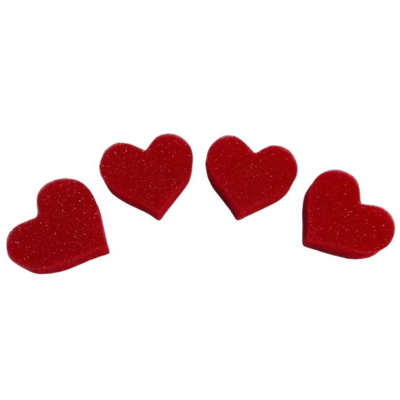 Heart-Shaped Foam – Red Custom Sponge for DIY, Crafts & Packaging